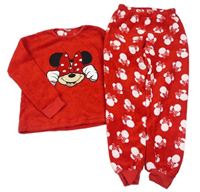 Červené chlupaté pyžamo s Minnie Matalan