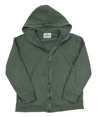 Khaki propínací mikina s kapucí M&S