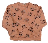 Broskvová mikina s kočičkami H&M