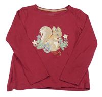 Vínové triko s veverkou Primark