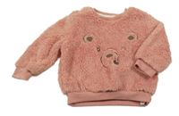 Růžová chlupatá mikina s čumákem Ergee