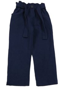 Tmavomodré teplákové kalhoty s páskem Zara