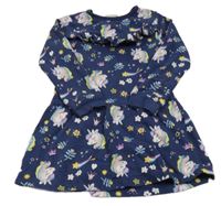 Tmavomodré teplákové šaty s jednorožci Impidimpi