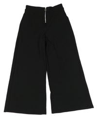Černé žebrované culottes kalhoty New Look