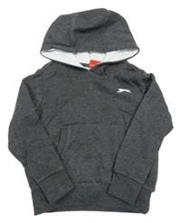 Tmavošedá mikina s logem a kapucí Slazenger