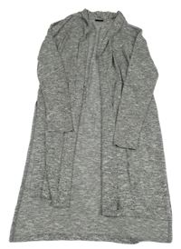 Šedý melírovaný svetrový cardigan Page one young
