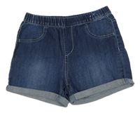 Tmavomodré elastické kraťasy riflového vzhledu &Denim