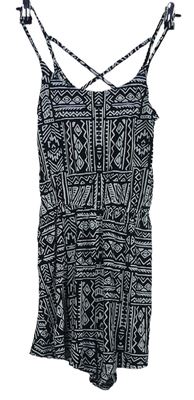 Dámský černo-bílý vzorovaný letní overal H&M
