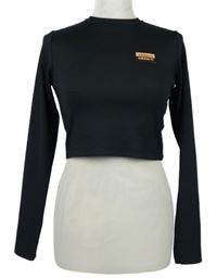 Dámské černé žebrované crop triko Adidas 