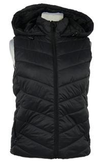 Dámská černá šusťáková zateplená vesta s kapucí Primark 