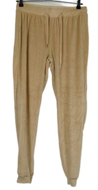 Dámské béžové sametové tepláky 