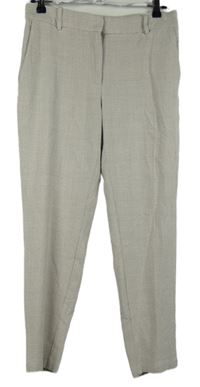 Dámské béžovo-bílé kostkované kalhoty H&M