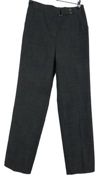 Dámské tmavošedé vzorované společenské kalhoty M&S