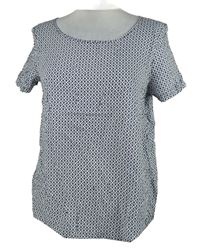 Dámská tmavomodro-bílá vzorovaná halenka Up2Fashion 