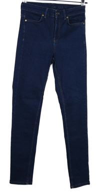 Dámské tmavomodré skinny rifle 