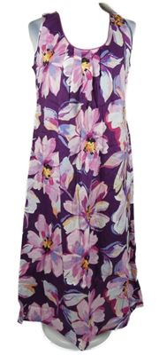 Nové - Dámské fialové květované midi šaty CyberJammies