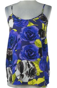 Dámský modro-žlutý květovaný top Topshop 