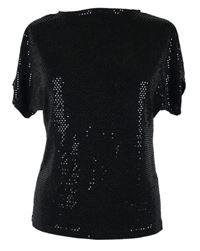 Dámské černé třpytivé tričko Peacocks