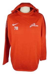 Pánská červená fotbalová funkční mikina s číslem a kapucí Nike 