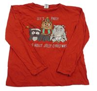 Červené triko s kočkami Page one young