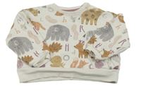 Bílá oversize mikina se zvířátky George