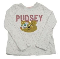 Bílé puntíkaté triko s medvídkem Pudsey George