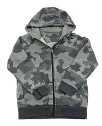 Šedá army propínací mikina s kapucí Nutmeg