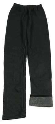 Černé melírované zateplené legíny