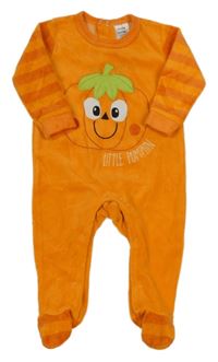 Oranžovo-pruhovaný sametový overal s dýní