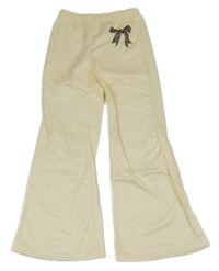 Vanilkové flare tepláky s mašlí Shein