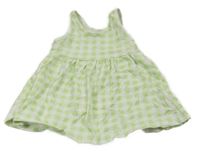 Zeleno-bílé kostkované bavlněné šaty Primark