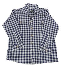 Bílo-modrá kostkovaná košile s výšivkou