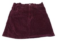 Vínová manšestrová sukně H&M