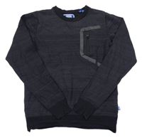 Antracitová vzorovaná mikina s kapsou s zipem Jack & Jones