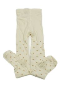 Krémové punčocháče se zlatými puntíky H&M