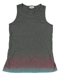 Šedý melírovaný sportovní top s puntíky 