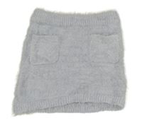 Světlemodrá pleteno/chlupatá sukně H&M