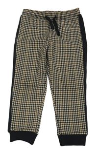 Hnědo-černé vzorované cuff kalhoty Matalan