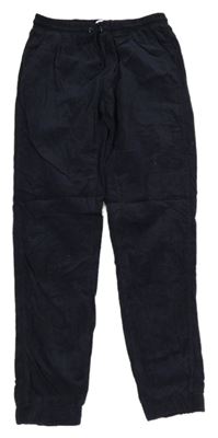 Tmavomodré manšestrové podšité kalhoty Tex