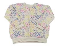 Smetanová oversize mikina s kytičkami George 