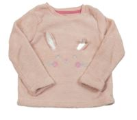 Světlerůžová chlupatá pyžamová mikina se zajícem Primark