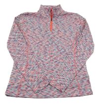 Bílo-neonovo-modré žíhané thermo triko Crivit