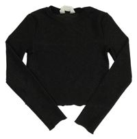 Černé třpytivé crop triko H&M