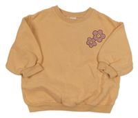 Lososová oversize mikina s květy Next