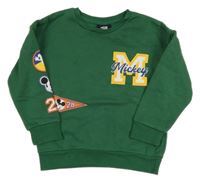 Tmavozelená mikina s Mickeym Disney
