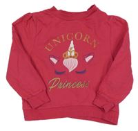 Fuchsiová mikina s jednorožcem