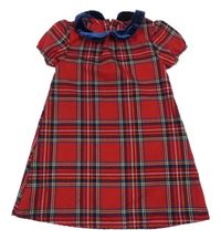 Červeno-barevné kostkované šaty s límečkem Primark
