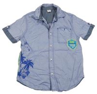 Světlemodrá melírovaná košile s nášivkou S. Oliver