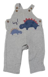 Šedé laclové tepláky s dinosaury M&S