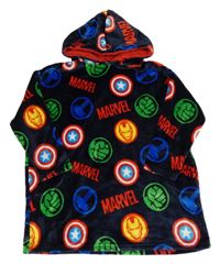 Tmavomodro-barevná chlupatá overisze mikina s kapucí - Avengers Marvel